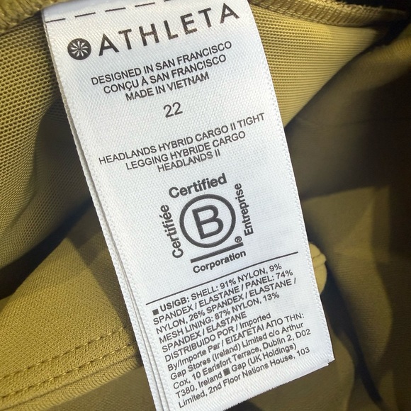 Athleta Headlands Hybrid Cargo Tight Green Cargo Pants Size 22 - Picture 8 of 14